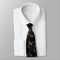 Glam gold and black butterflies pattern