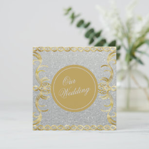 Glam Gold and Silver Wedding Invitation