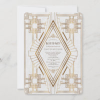 Glam Gold and White Great Gatsby Bachelor Party