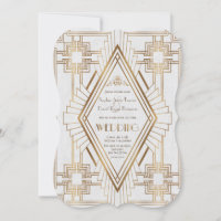 Glam Gold and White Great Gatsby Wedding