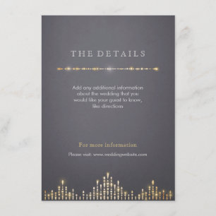 Glam gold art deco vintage wedding detail card