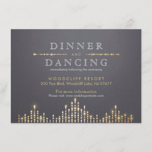 Glam gold art deco vintage wedding reception enclosure card