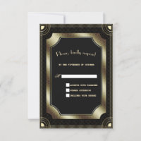 Glam Gold Black Great Gatsby Art Deco Wedding