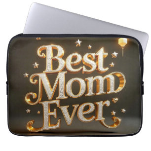 Glam Gold Bling Best Mum Ever  Laptop Sleeve