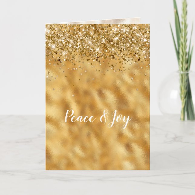 Glam Gold Confetti Glitte Inspirational Card (Front)