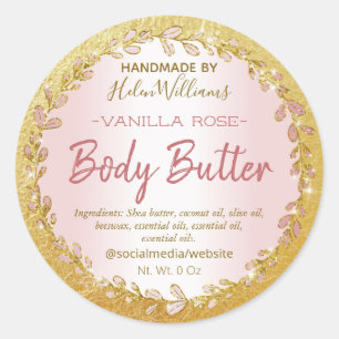 Glam Gold Crumpled Foil Body Butter Labels