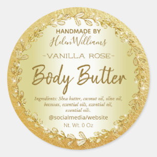 Glam Gold Crumpled Foil Body Butter Labels