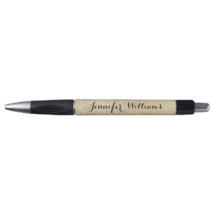 Glam Gold Faux Glitter Look Custom Name Pen