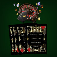 Glam Gold Gatsby Roaring 20s Wedding Save the Date