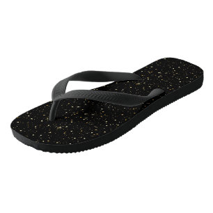 Glam gold glitter and sparkles on black image jandals
