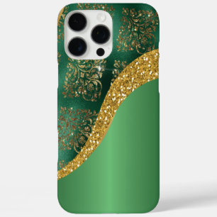 Glam Gold Glitter Green Metallic iPhone 16 Pro Max Case