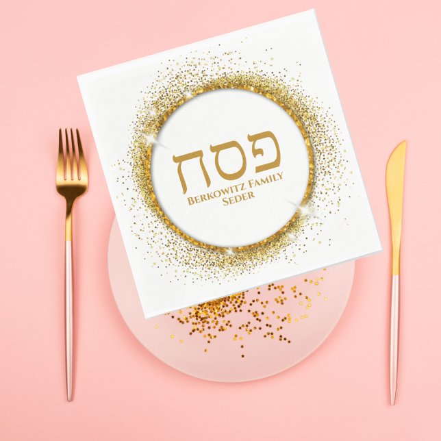 Glam Gold Glitter Jewish Holiday Passover Napkin (Creator Uploaded)