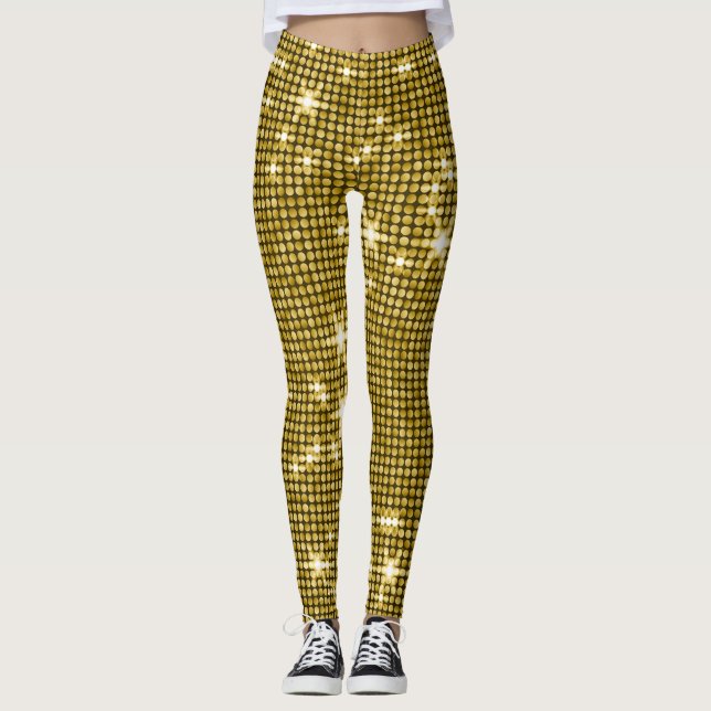 Glam gold glitter leggings (Front)