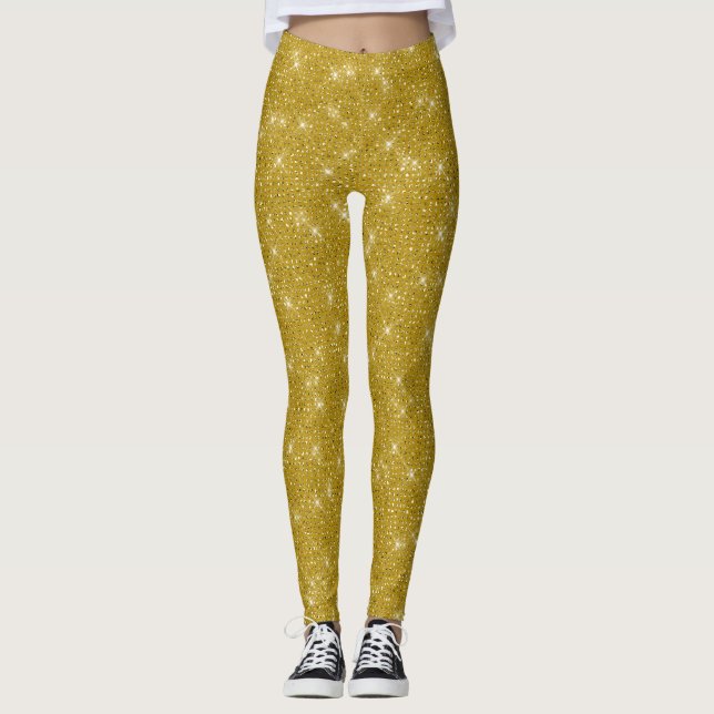 Glam gold glitter leggings (Front)