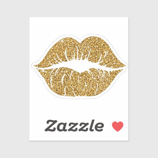 Glam Gold Glitter Lips Trendy Sparkle Purple  (Sheet)