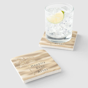 Glam Gold Glitter Palm Tree Stone Coaster