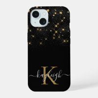 Glam Gold Glitter Sparkling Elegant Luxe Monogram