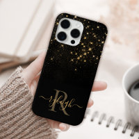 Glam Gold Glitter Sparkling Elegant Luxe Monogram