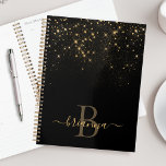 Glam Gold Glitter Sparkling Elegant Luxe Monogram Planner<br><div class="desc">Create your own personalised black and gold diamond sparkle planner with your custom monogram and name.</div>