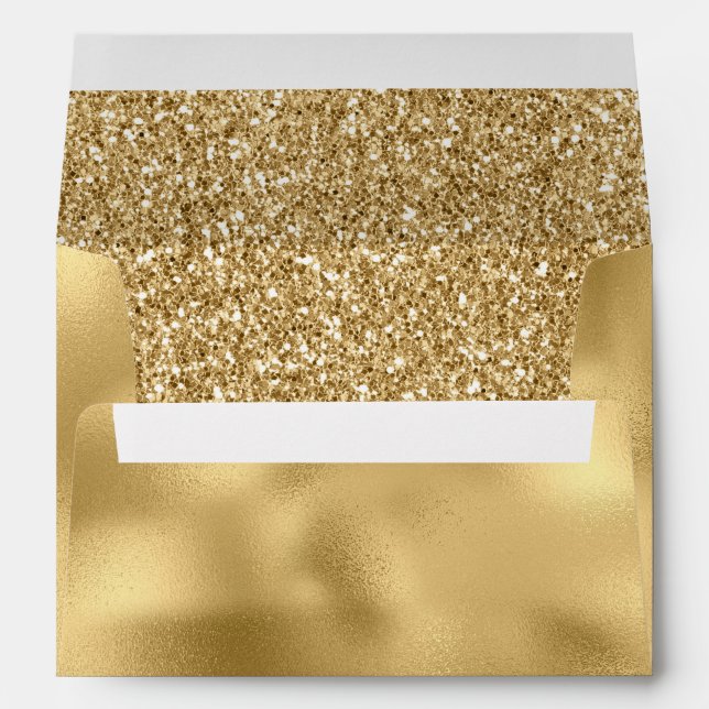 Glam Gold Glitzy Glitter Envelope (Back (Bottom))