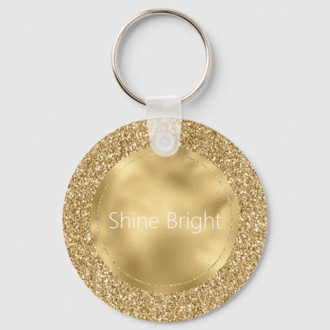 Glam Gold Glitzy Glitter          Key Ring (Front)