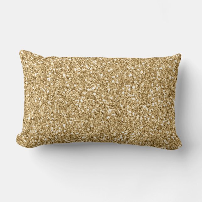 Glam Gold Glitzy Glitter      Lumbar Cushion (Front)