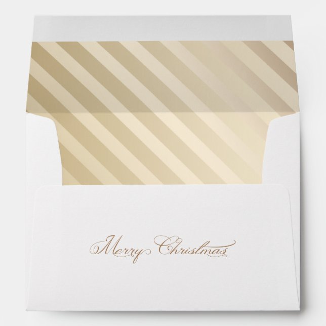 Glam Gold Gradient Stripes/Calligraphy Script Envelope (Back (Bottom))