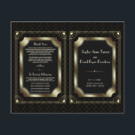 Glam Gold Great Gatsby Art Deco Wedding Program<br><div class="desc">Unique and elegant design featuring Roaring 20s Great Gatsby vintage faux gold ornamental style with elegant fonts and divider. Use Customise tool to add your info. For matching items,  please,  visit my Romantic Art Deco 1920s Collection.</div>