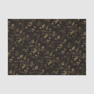 Glam gold leaves pattern brown tissue paper