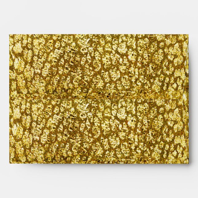 Glam Gold Leopard Chic Party Invitation Envelopes (Back (Top Flap))