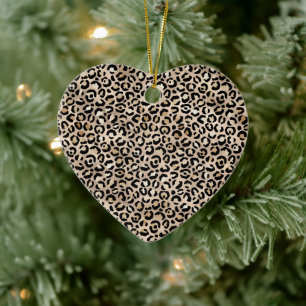 Glam Gold Leopard Print Ceramic Tree Decoration