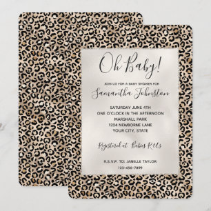 Glam Gold Leopard Print Invitation