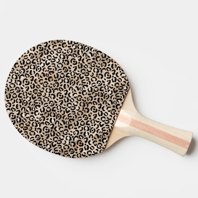 Glam Gold Leopard Print Ping Pong Paddle (Side)