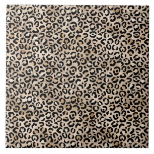 Glam Gold Leopard Print Tile