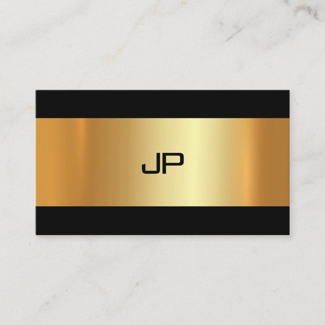 Glam Gold Light Modern Elegant Plain Luxury Chic Business Card (Front)