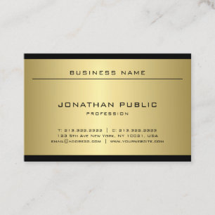 Glam Gold Look Modern Elegant Minimal Trendy Plain Business Card