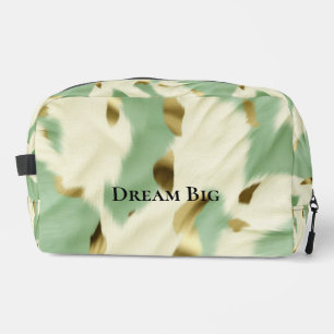 Glam Gold Mint Cream Cowgirl Cowhide Dopp Kit