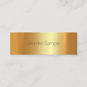 Glam Gold Modern Sophisticated Trending Plain Mini Business Card