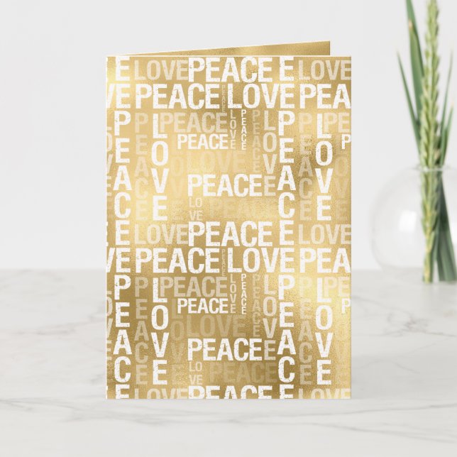 Glam Gold Peace Love  Card (Front)