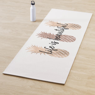 Glam Gold Pineapples Yoga Mat