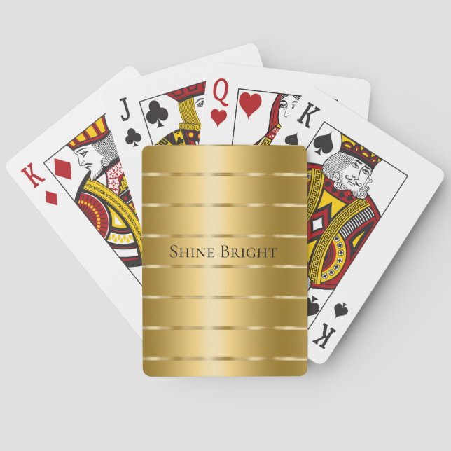 Glam Gold Ribbon  Playing Cards (Back)