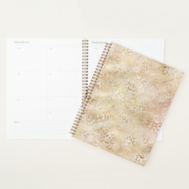 Glam Gold Rose Blush Pink Leopard Print           Planner (Display)
