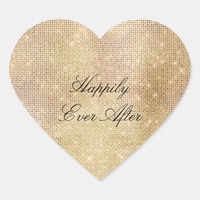 Glam Gold Sparkle Heart Sticker (Front)