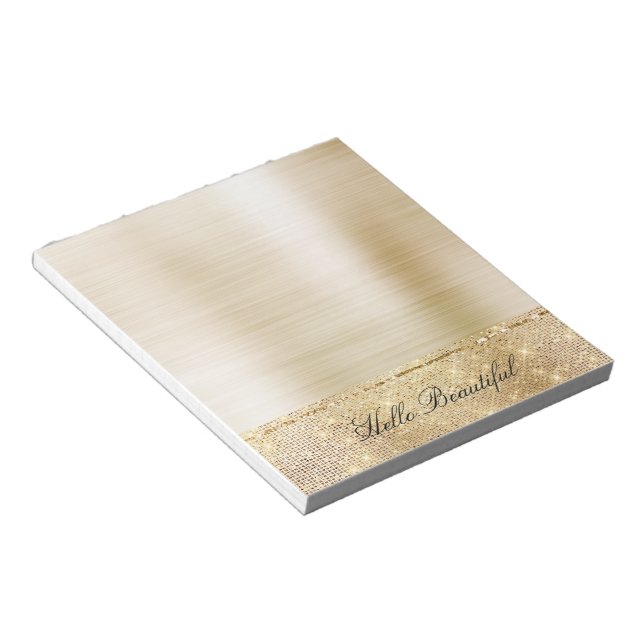 Glam Gold Sparkle Notepad (Angled)