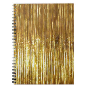 Glam Gold Tinsel Stripes Notebook
