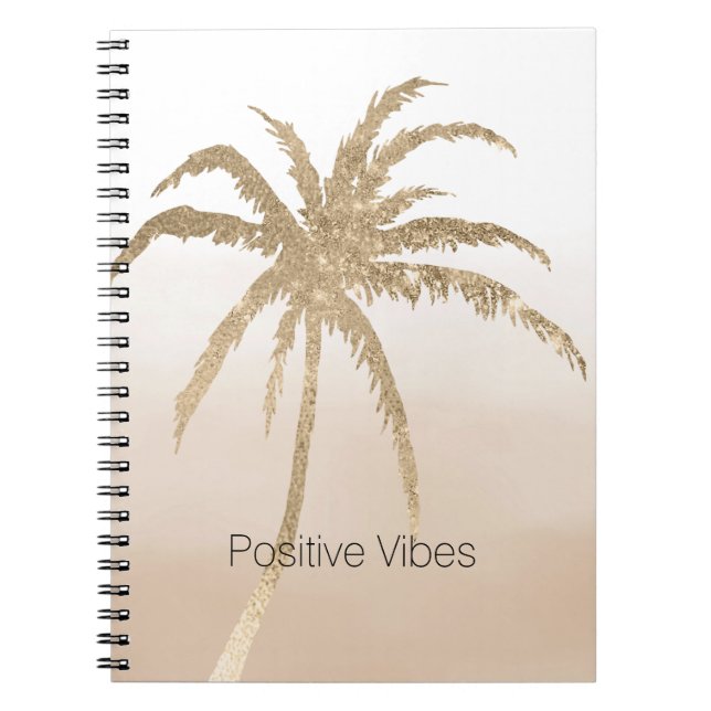  Glam Gold Tropical Palm ombre   Notebook (Front)