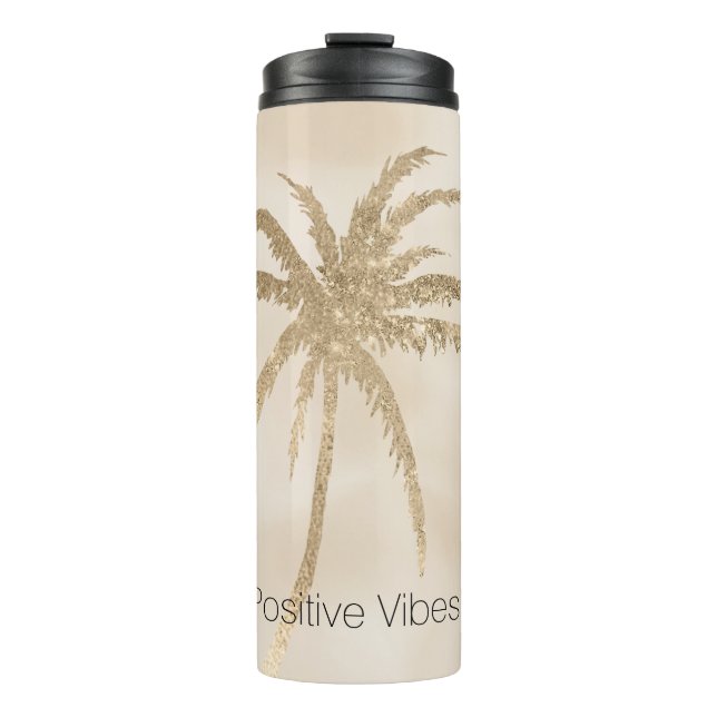 Glam Gold Tropical Palm Tree Ombre          Thermal Tumbler (Front)