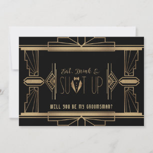 Glam Great Gatsby WILL YOU BE MY GROOMSMAN Invitation