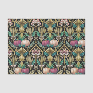 Glam Green Autumn Harvest Art Deco Tissue Paper