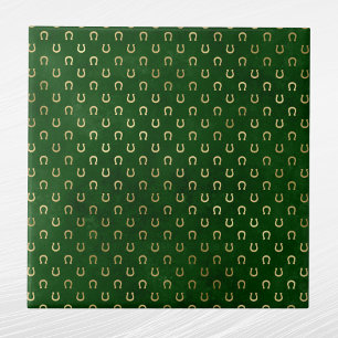 Glam Green Golden Horseshoe Graphic Tile